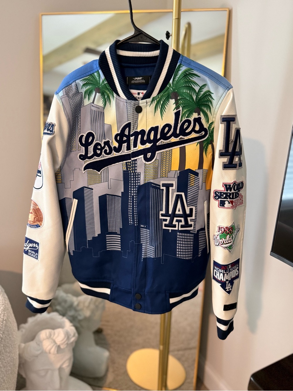 Los Angeles Dodgers baseball Graphic Varsity Bomber Jacket - Navy, White & Blue